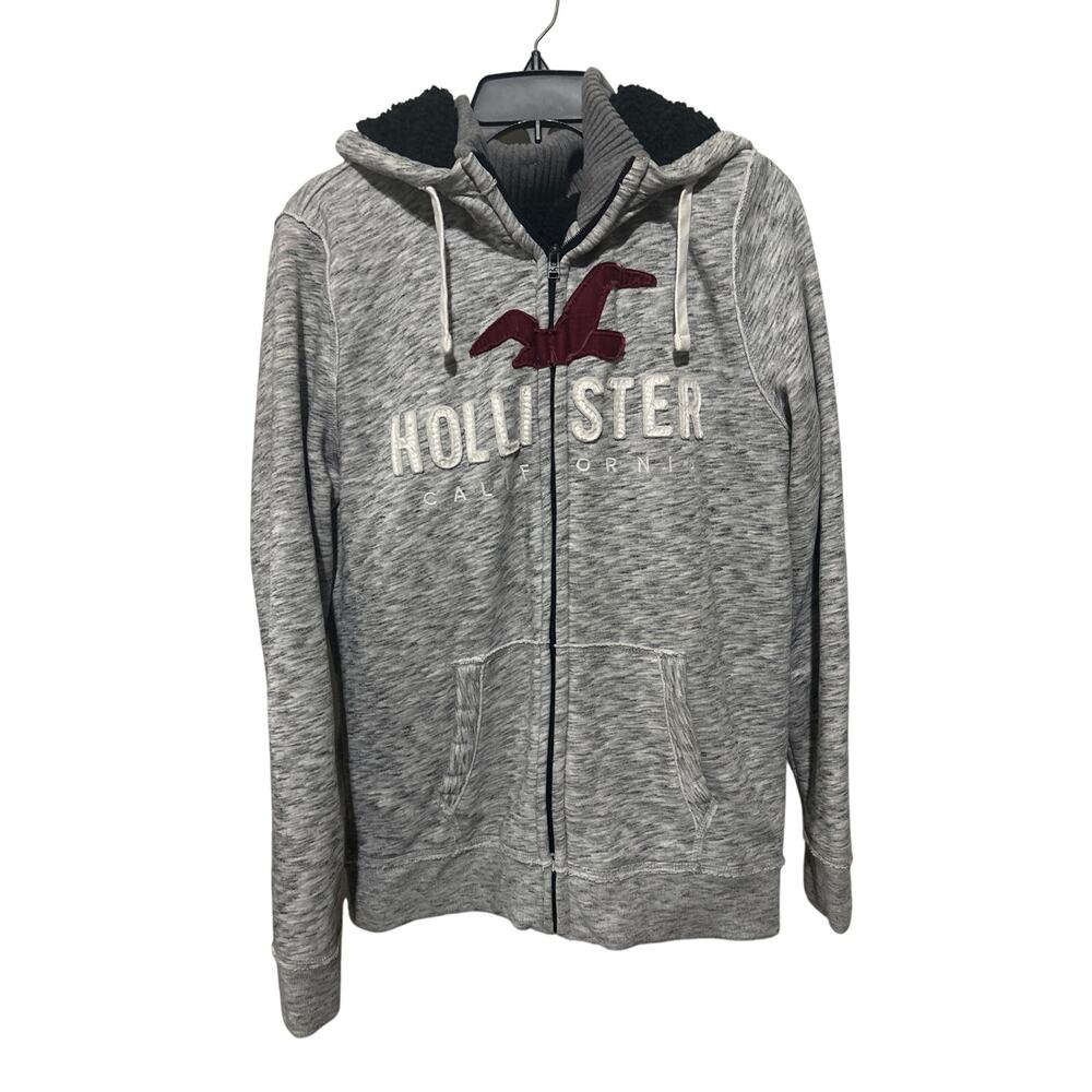 Men's Vintage Y2K Hollister Hoodie Full Zip Sweater M